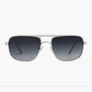 Aviator Style Sunglasses Polarized UV400 Rectangle Metal Frame Unisex, Gray